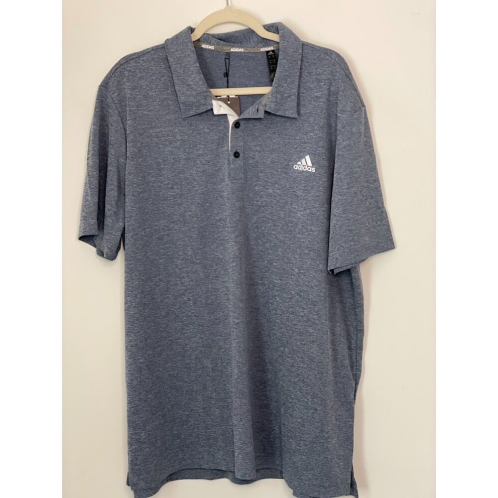 Adidas Golf Men’s Polo Shirt UPF50 Heathered Blue Size 2XL NEW w/tag k11